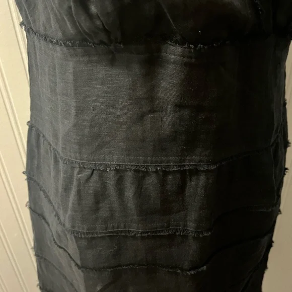 Talbots Black V-Neck Sleeveless Linen Dress - Picture 3 of 9
